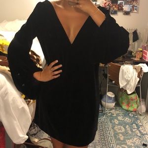 Free People black velvet dress